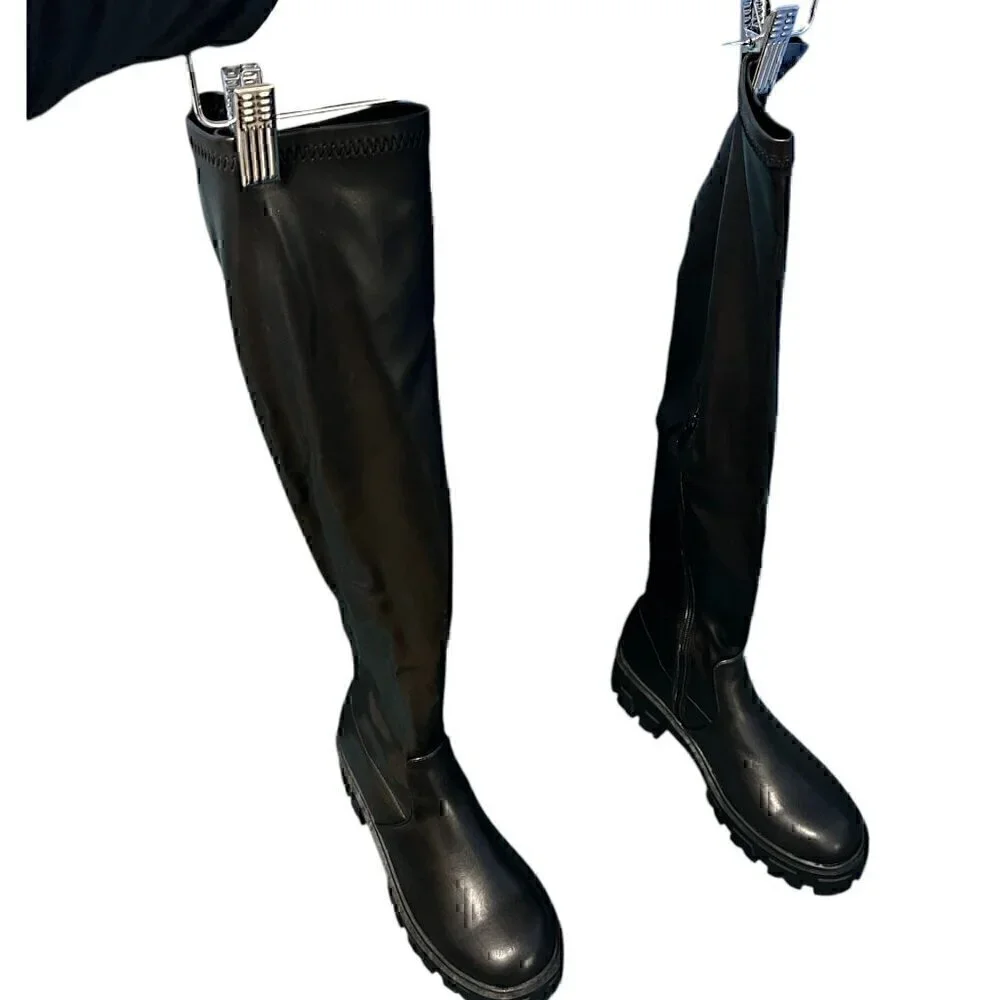 ASOS Glamorous Over-The-Knee Chunky Sole Boots With Side Zipper Closure, size 7
